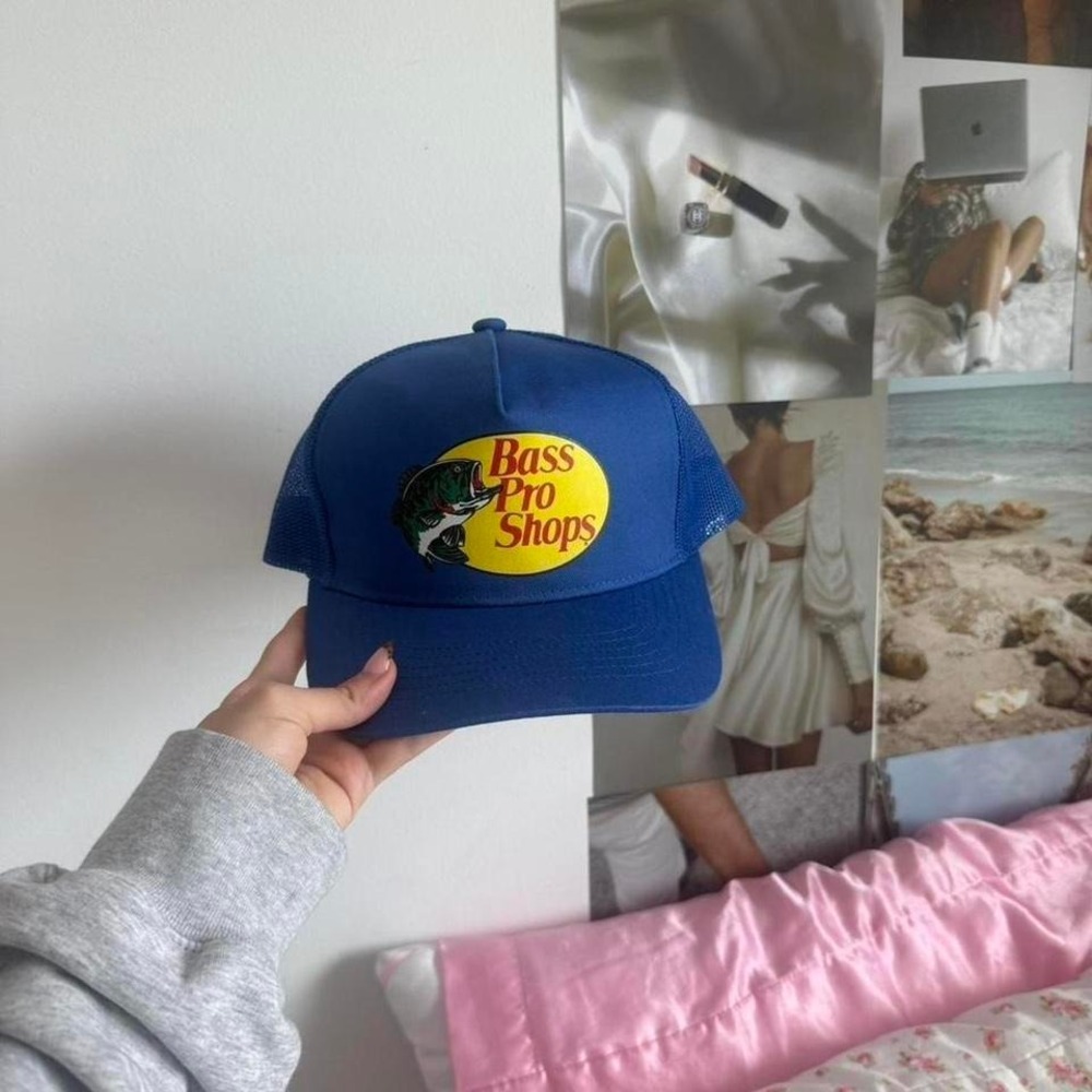 royal blue bass pro trucker hat